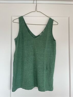 Green V-Neck Women’s Tank Top